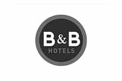 Logo della catena alberghiera B&B Italia., dotata del sistema wi-fi hotel.