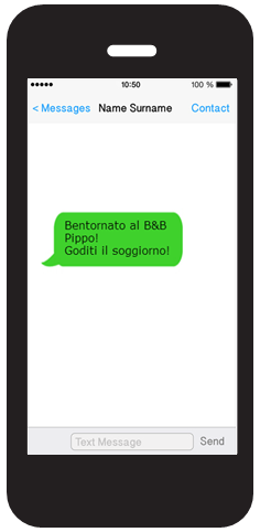 Un SMS visualizzato su smartphone.