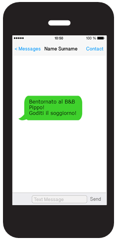 Un SMS visualizzato su smartphone. 